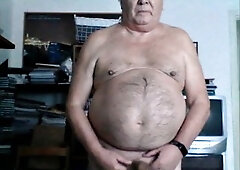 Grandpa show on webcam
