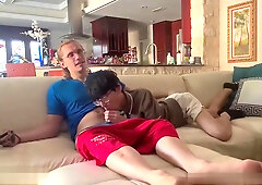 Cute Asian Gay Guy Fucks A Long-haired Blonde Boy