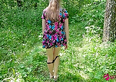 It was a admirable day! It was great weather! I walked in a light suit and I was very slutty! I needed an climax. My twat was very moist! Pants distur