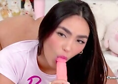 Gorgeous Brunette Plays Her Cute Pussy on Webcam