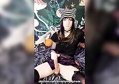 Trans cutie with 9 inch LARGE ROD can't stop cumming ????