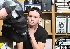 Twink thiefs asshole stuffed with dildo and raw cock