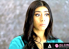 Lena Paul tests Jade Baker and Violet Myers in oiled lesbian tribbing and face sitting