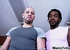 Interracial cock dommes teasing small cock in kinky session
