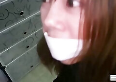 Kinky, Asian girl gets extremely horny when she gets tied up and even more while blindfolded