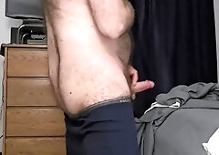 Me toying with my firm stiffy and unshaved arse.