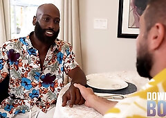 Italian Waiter Hunk Is Out Of Bananas But Seves His Big Cock