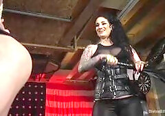 Tough biker girl takes care of nerd boy