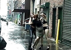 Concupiscent domme women discover bitch with huge melons during the time that getting nipps clamped - (Movie has no audio but music)