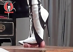 Domme Boots Trample Cock Of Naked male slave Two