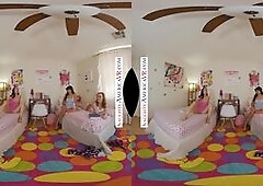 Jazmin Luv, Penelope Woods, & Samantha Reigns share the huge cock of the college d