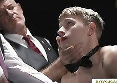 Teen Noah gets ass fucked by his three new Masters