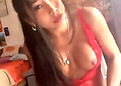 Sweet Pixie is fucking herself with a dildo and cumming (sissy orgasm)