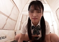 Tan Japanese gyaru in POV handjob blowjob rimjob orgy