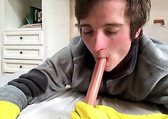 Joy at home with leather trousers