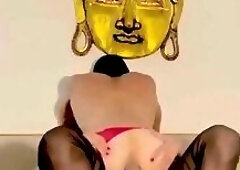 Sissy gets fucked very hard by a big cock tranny