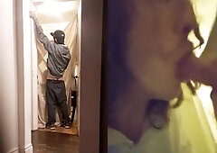 Deepthroat and guzzle uncircumcised stud at my gloryhole