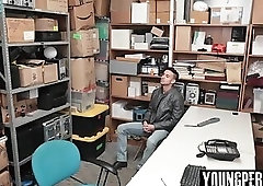 Security guard caught the perp stealing a donation jar