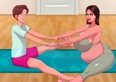 Luxurious yoga session with a pregnant beauty in Sexnote by Jamliz