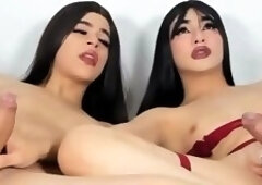 Trans Women Pleasuring Themselves Together Live
