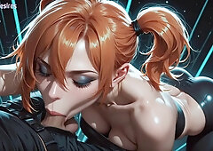 Busty Redhead with Big Butt and Tits Gulps Massive Cock in Deep Throat Blowjob, Takes Br
