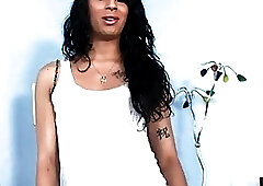 Ebony TS Morgan engages in bareback sex