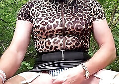 Holly smoking and showing her knickers at the cruising area