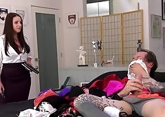 Voluptuous Angela White submits to a howling butt fuck with ass-to-mouth flavor