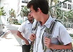 Cute white guy gets jizzed all over by Castro 2