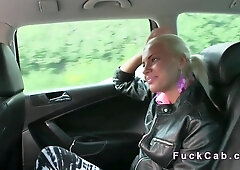 Taxi Driver In Driver Shoves His Big Cock