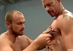 Ultra masculine Colin Steele explores gay pleasure with Jessie Balboa