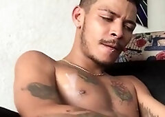 BarebackLatinoz - Latin stroking on sofa