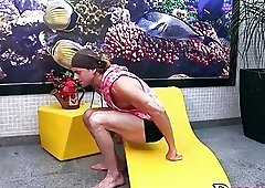 Skinny shemale in sexy outfit vigorously drilled by a guy