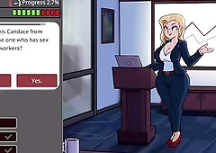 Cutie with large breasts and large booty takes monster wang - barely working gameplay level three