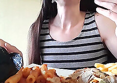 italian couple goes out for lunch then she gets fucked hard doggystyle with creampie