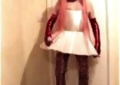 Pink haired slut in pink ballet dress