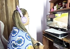 Lewd gamer getting drilled in the centre of a party during the time that playing