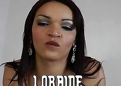 Hot TS Lorraine sucks off her big dick until it oozes out cum
