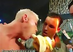 Dozens of folks go bananas for bananas at a party