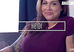 Thick Heidi Van experiences wild squirting during amateur casting