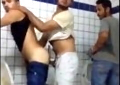 Public Restroom Hookup Caught on Webcam