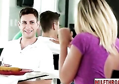 Horny step son is fucking his step dad’s new girlfriend, while he is sleeping next to them