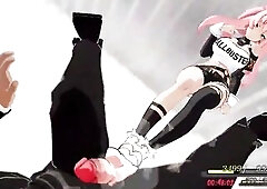 Ballbusting CG: Jane, Nicole and 2B playing testicle kicking