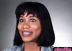 Breasty luscious black mother I'd like to fuck flaunt large tits and finger unshaved twat
