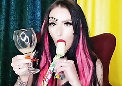 Pleasant drool. My spit's your food. Spit fetish. Food fetish.