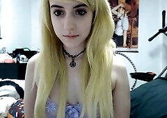 Curly Blonde Teen Records Solo Dildo Masturbation More at