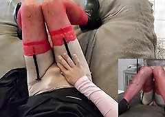 Crossdresser strokes and likes himself