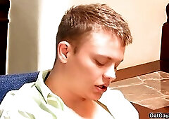 Redhead gets his mouth fucked in office