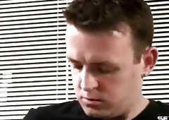 Mature gay jerking off on the green sofa