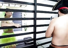 Estrellita gets banged by Ebony-Penis Pirate! - KAREN SLEENT